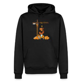 Cadeau d'anniversaire pelle 3 ans chantier - Sweat à capuche Premium bio Homme - noir - Devant - Nico (187cm)