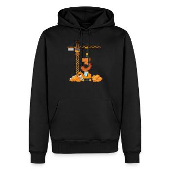 Cadeau d'anniversaire pelle 3 ans chantier - Sweat à capuche Premium bio Homme - noir - Devant - Nico (187cm)