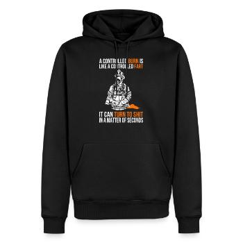Funny Fire Department Pompier Protection Incendie Furtz - Sweat à capuche Premium bio Homme - noir - Devant - Nico (187cm)