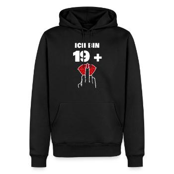 20. Geburtstag 19+1 Mittelfinger Jahre Geschenk - Männer Premium Bio Hoodie - Schwarz - Vorne - Nico (187cm)