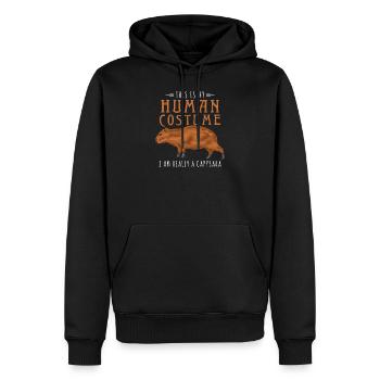 Capybara capybara - Sweat à capuche Premium bio Homme - noir - Devant - Nico (187cm)
