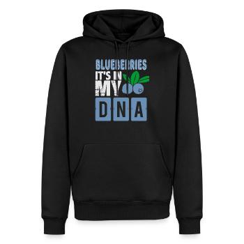 Blaubeeren In Meiner DNA! Geschenkidee, Obst - Männer Premium Bio Hoodie - Schwarz - Vorne - Nico (187cm)