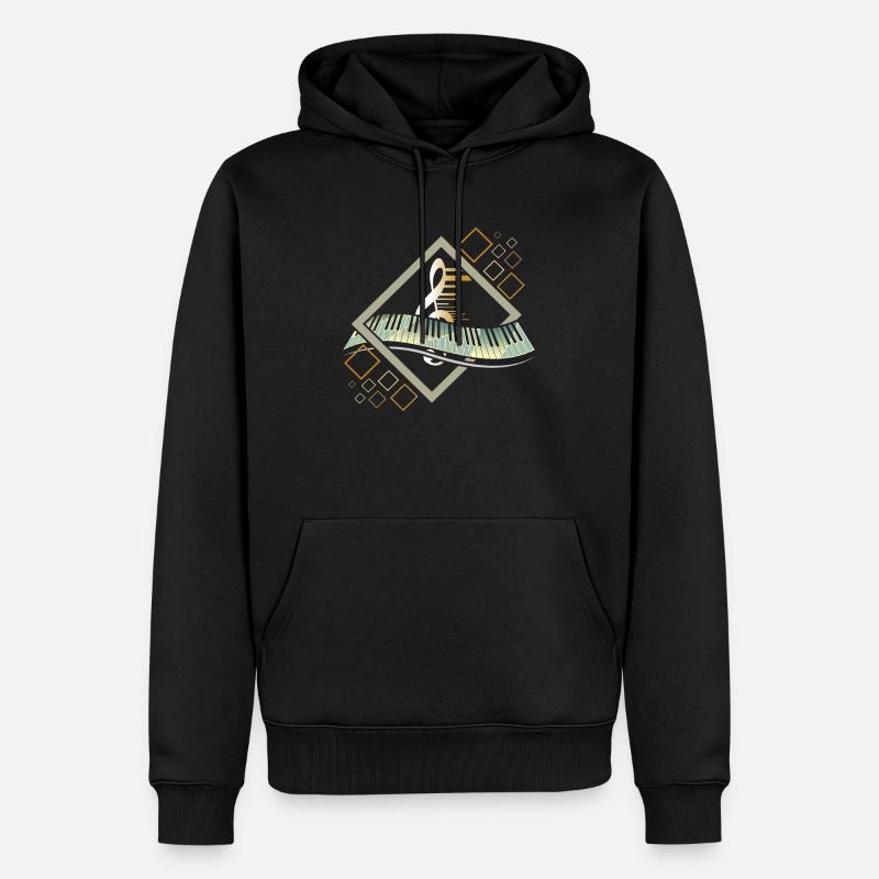 Piano Klavier - Männer Premium Bio Hoodie - Schwarz