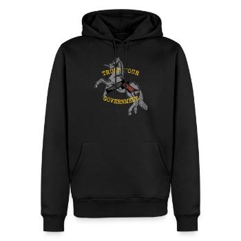 VERTRAUEN SIE IHRER REGIERUNG 1911 - Männer Premium Bio Hoodie - Schwarz - Vorne - Nico (187cm)
