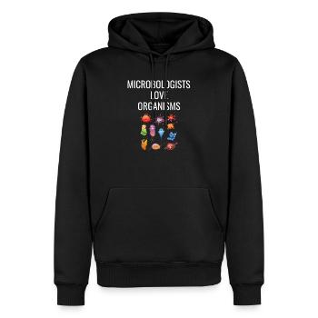 MICROBIOLOGISTS LOVE ORGANISMS Microbiology - Men’s Premium Organic Hoodie - black - Front - Nico (187cm)
