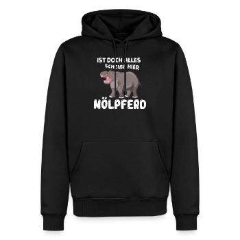 Nölpferd. C'est toute la merde ici - Sweat à capuche Premium bio Homme - noir - Devant - Nico (187cm)