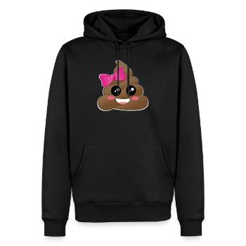 Poo premier Noël avec un cadeau pour bébé - Sweat à capuche Premium bio Homme - noir - Devant - Nico (187cm)