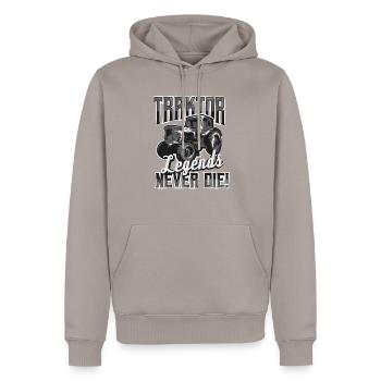 Farmer Farmer Tractor Acker Legends Gift - Men’s Premium Organic Hoodie - taupe - Front - Nico (187cm)