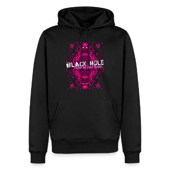 Black hole - this is our time - Männer Premium Bio Hoodie - Schwarz - Vorne - Nico (187cm)