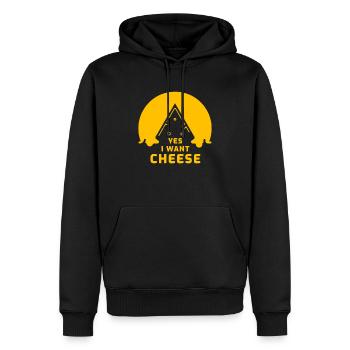 fromage - Sweat à capuche Premium bio Homme - noir - Devant - Nico (187cm)