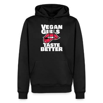 Vegan Girl Veganismuns Veganerin Lippen Geschenk - Männer Premium Bio Hoodie - Schwarz - Vorne - Nico (187cm)