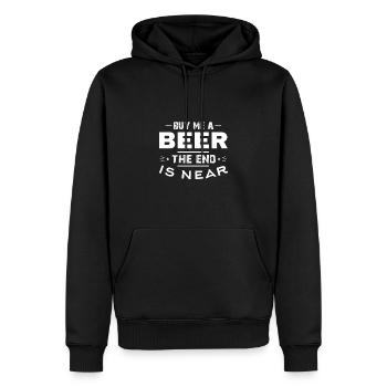 Kauf Bier JGA Weltuntergang Lustige Sprüche - Männer Premium Bio Hoodie - Schwarz - Vorne - Nico (187cm)