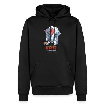 Mouse vs. Elephant - BJJ Jiu-Jitsu, Grappling and - Men’s Premium Organic Hoodie - black - Front - Nico (187cm)