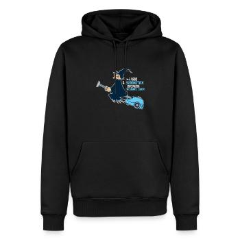 Halloween aspirateur balai de sorcière cadeau drôle - Sweat à capuche Premium bio Homme - noir - Devant - Nico (187cm)