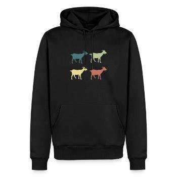Retro Ziege - Männer Premium Bio Hoodie - Schwarz - Vorne - Nico (187cm)