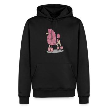 Caniche - Sweat à capuche Premium bio Homme - noir - Devant - Nico (187cm)