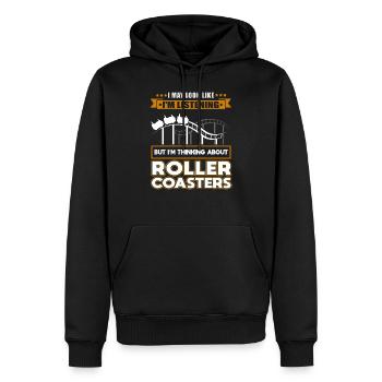 Cadeau d'amoureux du parc d'attractions roller coaster - Sweat à capuche Premium bio Homme - noir - Devant - Nico (187cm)