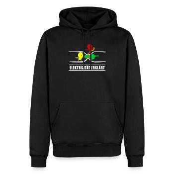 Elektrizität Erklärt Elektriker Elektroniker - Männer Premium Bio Hoodie - Schwarz - Vorne - Nico (187cm)