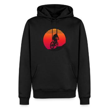 Mountainbike - Sunset - Männer Premium Bio Hoodie - Schwarz - Vorne - Nico (187cm)