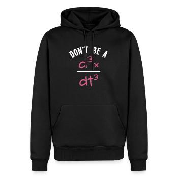 Ne sois pas saccade - prof de maths algèbre - Sweat à capuche Premium bio Homme - noir - Devant - Nico (187cm)