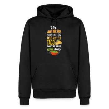 Drôle c'est Nacho Business - Taco Burrito Tortilla - Sweat à capuche Premium bio Homme - noir - Devant - Nico (187cm)