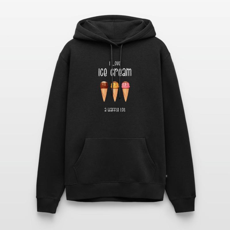Eiscreme Eis Softeis Waffel Eisdiele Geschenk Männer Premium Bio Hoodie