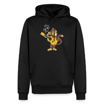 Funny Music Monkey Chimpanzee Guitar Player Gift - Men’s Premium Organic Hoodie - black - Front - Nico (187cm)
