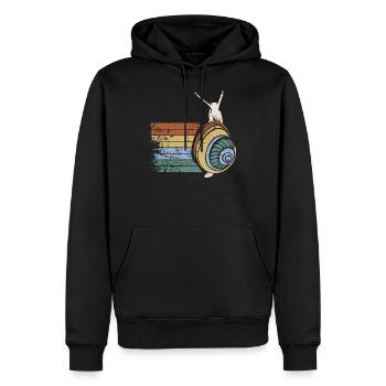 Love Animals Retro Snail Gift Design Idea for - Men’s Premium Organic Hoodie - black - Front - Nico (187cm)