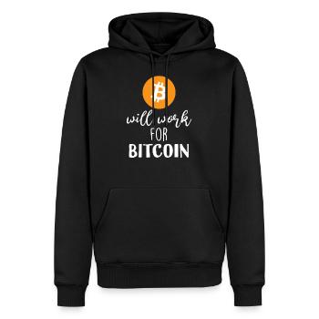 Bitcoin - Men’s Premium Organic Hoodie - black - Front - Nico (187cm)