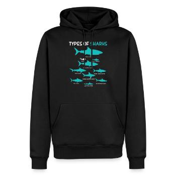 9 types de cadeau de requin Shark Ocean Beach - Sweat à capuche Premium bio Homme - noir - Devant - Nico (187cm)