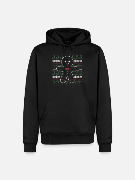 Gingerbread man Christmas - Men’s Premium Organic Hoodie - black