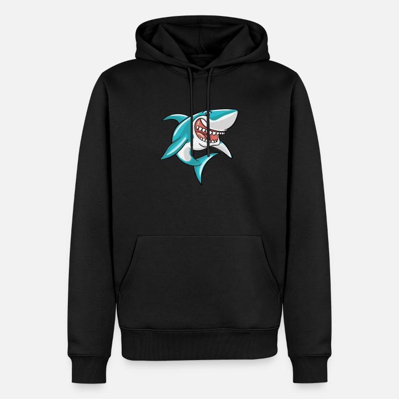 Requin - Sweat à capuche Premium bio Homme - noir