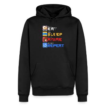 Mangez Sommeil Répétez Anime pour Cosplayer - Sweat à capuche Premium bio Homme - noir - Devant - Nico (187cm)