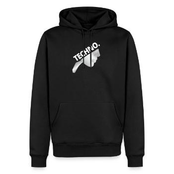 Techno Nonne - Dark Techno, Dark Minimal Techno, H - Sweat à capuche Premium bio Homme - noir - Devant - Nico (187cm)
