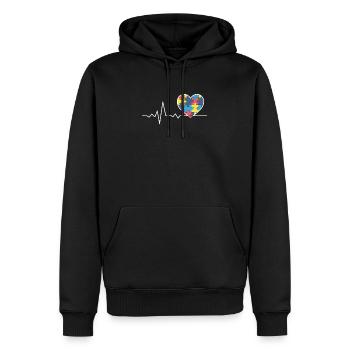 Autism Awareness Gift Autism Puzzle Heartbeat Gift - Männer Premium Bio Hoodie - Schwarz - Vorne - Nico (187cm)