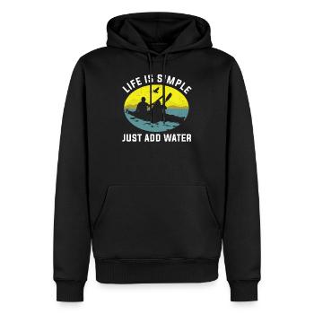 La vie est simple Ajoutez un cadeau de sport aquatique au kayak aquatique - Sweat à capuche Premium bio Homme - noir - Devant - Nico (187cm)