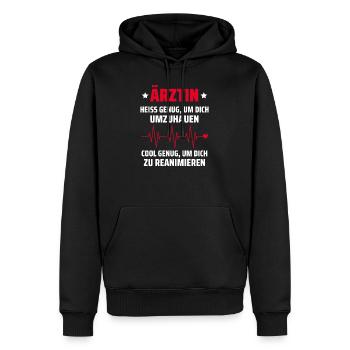 Heiße Ärztin lustiger Spruch Doktor Fun Geschenk - Männer Premium Bio Hoodie - Schwarz - Vorne - Nico (187cm)