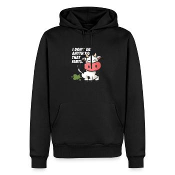 Je ne mange rien qui pète la vache Pups Vegan Veggie - Sweat à capuche Premium bio Homme - noir - Devant - Nico (187cm)