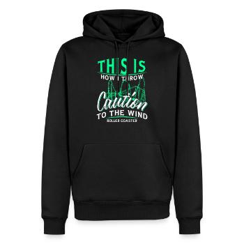 Achterbahn - Männer Premium Bio Hoodie - Schwarz - Vorne - Nico (187cm)