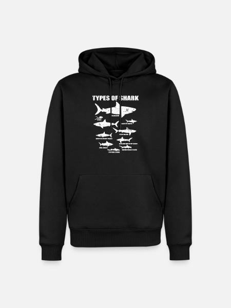 Shark Fan Nature Species Funny Diver Tiger Gift - Men’s Premium Organic Hoodie - black