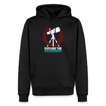 Pleasant Explore Artwork Darkness - Sweat à capuche Premium bio Homme - noir - Devant - Nico (187cm)