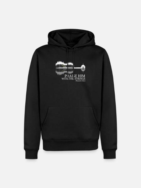 Violin Violin Bible Verse Violinist Church Band - Men’s Premium Organic Hoodie - black