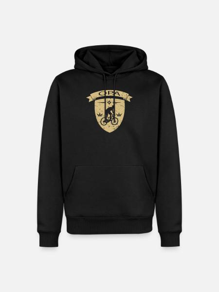 Opa Fahrrad Rentner Wappen gold - Männer Premium Bio Hoodie - Schwarz