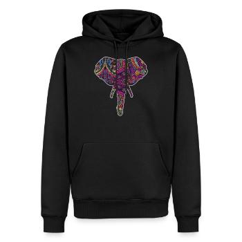 Bunt reflektierender Elefant von Indien Farbe - Männer Premium Bio Hoodie - Schwarz - Vorne - Nico (187cm)