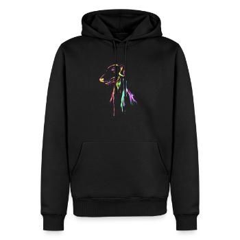 Cadeau d'amant de chien multicolore Greyhound - Sweat à capuche Premium bio Homme - noir - Devant - Nico (187cm)