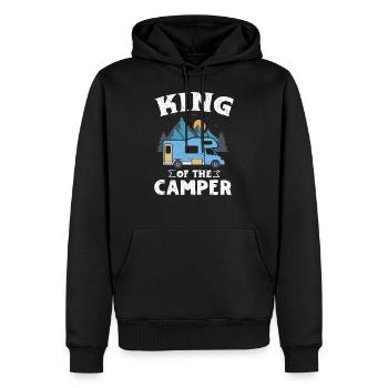 RV Fan King Camper Gift Design Idea for RV Camper - Men’s Premium Organic Hoodie - black - Front - Nico (187cm)