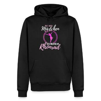 Rhönrad - Männer Premium Bio Hoodie - Schwarz - Vorne - Nico (187cm)