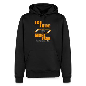 Geschenk Eishockeyspieler Weihnachten Geburtstag - Männer Premium Bio Hoodie - Schwarz - Vorne - Nico (187cm)