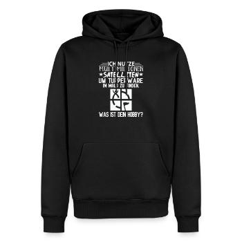 multimillionen satelliten hobby geocaching spruch - Männer Premium Bio Hoodie - Schwarz - Vorne - Nico (187cm)