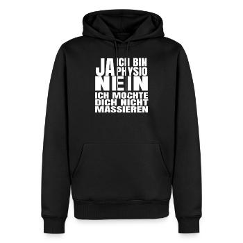 Lustiger Spruch Physio Massage - Männer Premium Bio Hoodie - Schwarz - Vorne - Nico (187cm)